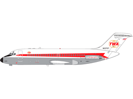 McDonnell Douglas DC 9 15 Commercial Aircraft Trans World Airlines N1070T White with Red Stripes 1/400 Diecast Model Airplane V1:400 400008