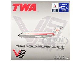 McDonnell Douglas DC 9 15 Commercial Aircraft Trans World Airlines N1070T White with Red Stripes 1/400 Diecast Model Airplane V1:400 400008