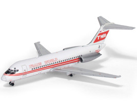 McDonnell Douglas DC 9 15 Commercial Aircraft Trans World Airlines N1067T White with Red Stripes 1/400 Diecast Model Airplane V1:400 400009