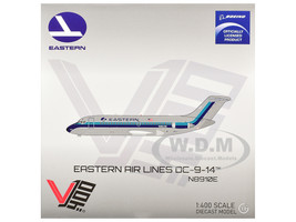 McDonnell Douglas DC 9 14 Commercial Aircraft Eastern Air Lines N8910E Silver with Blue Stripes 1/400 Diecast Model Airplane V1:400 400011