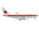 Boeing 767 200 Commercial Aircraft United Airlines N606UA White with Stripes 1/400 Diecast Model Airplane V1:400 400019