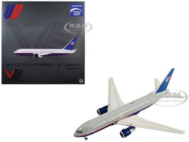 Boeing 767 200ER Commercial Aircraft United Airlines N609UA Gray with Blue Tail 1/400 Diecast Model Airplane V1:400 400020