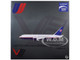 Boeing 767 200ER Commercial Aircraft United Airlines N609UA Gray with Blue Tail 1/400 Diecast Model Airplane V1:400 400020