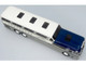 GM PD 4501 Scenicruiser Coach Bus Greyhound Bus Lines 50th Anniversary Raw Metal with Blue and White Top and Gold Stripes The Bus & Motorcoach Collection 1/43 Plastic Model Iconic Replicas 43-0665