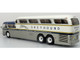 GM PD 4501 Scenicruiser Coach Bus Greyhound Bus Lines 50th Anniversary Raw Metal with Blue and White Top and Gold Stripes The Bus & Motorcoach Collection 1/43 Plastic Model Iconic Replicas 43-0665