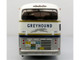 GM PD 4501 Scenicruiser Coach Bus Greyhound Bus Lines 50th Anniversary Raw Metal with Blue and White Top and Gold Stripes The Bus & Motorcoach Collection 1/43 Plastic Model Iconic Replicas 43-0665