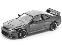 GTR R33 400R RHD Right Hand Drive Dark Chrome The Dark Chrome Series 1/64 Diecast Model Car Pop Race PRDC003