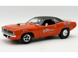 1970 Plymouth HEMI Cuda Sun Kissed Cuda Sox & Martin Vitamin C Orange with Black Vinyl Top Limited Edition to 444 pieces Worldwide 1/18 Diecast Model Car ACME A1806139
