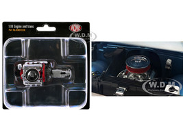 Small Block 350 Engine and Transmission Replica from 1967 Chevrolet K 10 Pickup Truck 1/18 Model ACME A1807223E