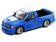 2003 Dodge Ram SRT 10 Pickup Truck Electric Blue Metallic with White Stripes 1/64 Diecast Model Car Shoom64 Models 103014-MJ1 2003 Dodge Ram SRT 10 Pickup Truck Electric Blue Metallic with White Stripes 1/64 Diecast Model Car Shoom64 Models 103014-MJ1
