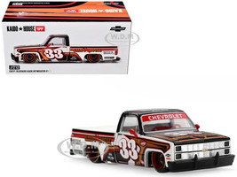 Chevrolet Silverado Pickup Truck #33 Kaido Intimidator V1 White and Black with Graphics Designed by Jun Imai Kaido House Special 1/64 Diecast Model Car Mini GT KHMG212