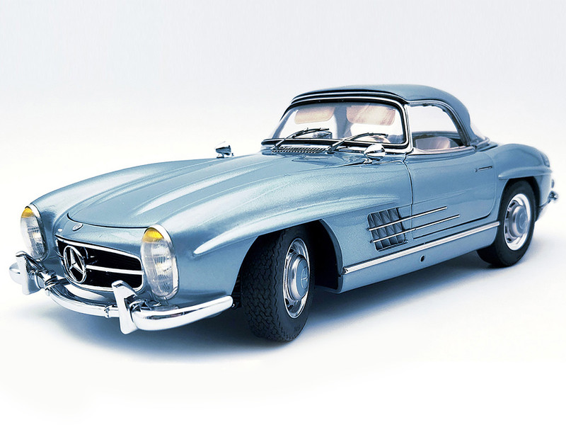Mercedes Benz 300 SL W198 II Roadster Blue Metallic Limited Edition to 1500 pieces Worldwide 1/18 Diecast Model Car CMC M-283