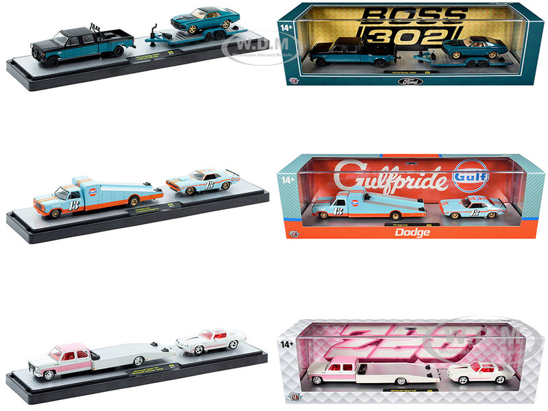 Auto Haulers Set of 3 Trucks Release 99 Limited Edition to 7600 pieces Worldwide 1/64 Diecast Models M2 Machines 36000-99