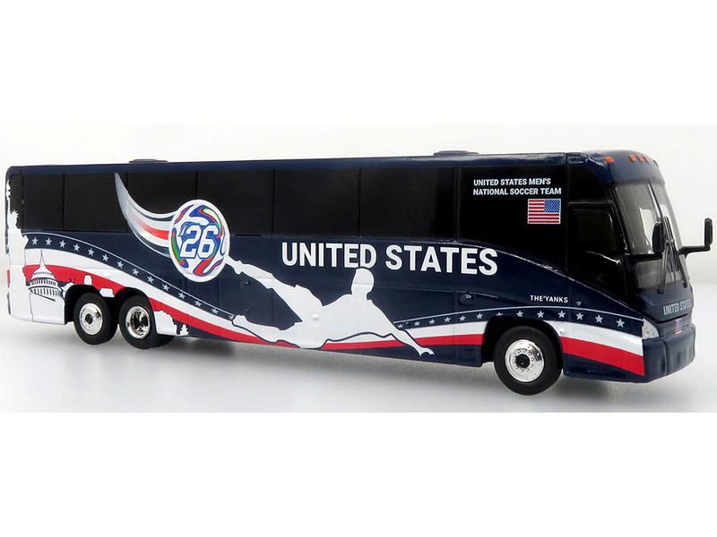 MCI J4500 Coach Bus United States National Soccer Team Dark Blue with Graphics International Federation of the Global Game Series Limited Edition to 504 pieces Worldwide 1/87 (HO) Diecast Model Iconic Replicas 87-0715
