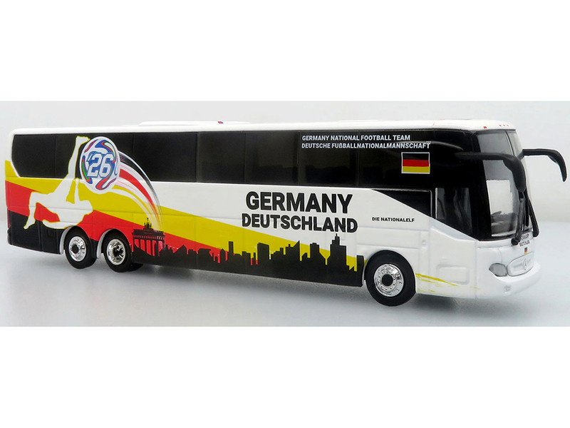 Daimler Tourrider Coach Bus Germany National Football Team White with Graphics International Federation of the Global Game Series Limited Edition to 504 pieces Worldwide 1/87 (HO) Diecast Model Iconic Replicas 87-0721