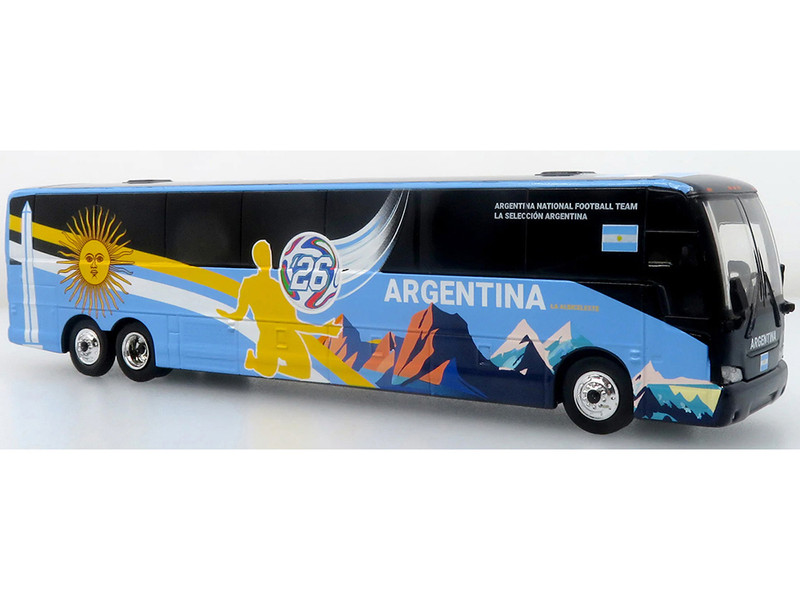 Prevost X3 45 Coach Bus Argentina National Football Team Blue with Graphics International Federation of the Global Game Series Limited Edition to 504 pieces Worldwide 1/87 (HO) Diecast Model Iconic Replicas 87-0723