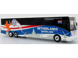 Van Hool CX 45 Coach Bus Netherlands National Football Team White with Graphics International Federation of the Global Game Series Limited Edition to 504 pieces Worldwide 1/87 (HO) Diecast Model Iconic Replicas 87-0730