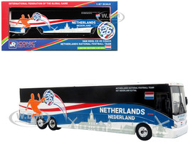 Van Hool CX 45 Coach Bus Netherlands National Football Team White with Graphics International Federation of the Global Game Series Limited Edition to 504 pieces Worldwide 1/87 (HO) Diecast Model Iconic Replicas 87-0730