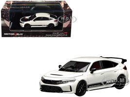 Honda Civic Type R FL5 RHD Right Hand Drive HKS White with Black Stripes 1/64 Diecast Model Car MotorHelix M65319