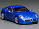 2008 Alfa Romeo 8C Competizione Blue Metallic 1/64 Diecast Model Car MotorHelix M69055