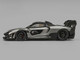 McLaren Senna GTR Silver Gray Metallic with Carbon Hood and Black Top 1/64 Diecast Model Car CM Model CM64-SENNAGTR-11