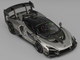 McLaren Senna GTR Silver Gray Metallic with Carbon Hood and Black Top 1/64 Diecast Model Car CM Model CM64-SENNAGTR-11