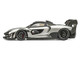 McLaren Senna GTR Silver Gray Metallic with Carbon Hood and Black Top 1/64 Diecast Model Car CM Model CM64-SENNAGTR-11 McLaren Senna GTR Silver Gray Metallic with Carbon Hood and Black Top 1/64 Diecast Model Car CM Model CM64-SENNAGTR-11