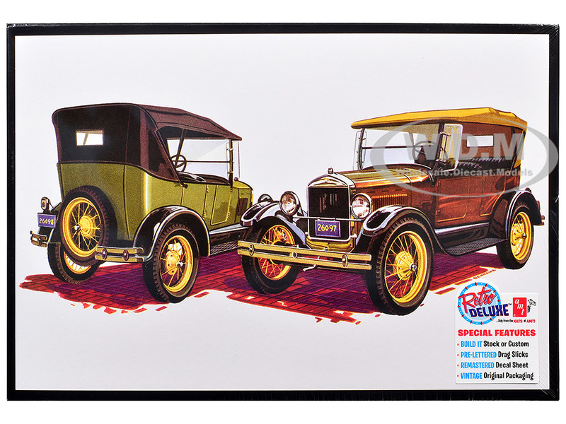 Skill 2 Model Kit 1927 Ford Model T Touring 2 in 1 Kit 1/25 Scale Model by AMT