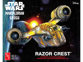 Skill 2 Model Kit Razor Crest Spaceship Star Wars The Mandalorian 1/72 Scale Model AMT AMT1561M