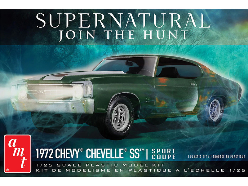 Skill 2 Model Kit 1972 Chevrolet Chevelle SS Supernatural 2005 2020 TV Series 1/25 Scale Model AMT AMT1592M