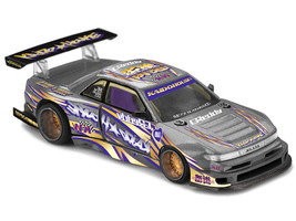 Nissan Silvia S13 R Kaido Drift V1 RHD Designed by Jun Imai Gray Metallic with Graphics Kaido House Special 1/64 Diecast Model Car Mini GT KHMG235
