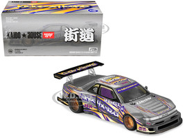 Nissan Silvia S13 R Kaido Drift V1 RHD Designed by Jun Imai Gray Metallic with Graphics Kaido House Special 1/64 Diecast Model Car Mini GT KHMG235