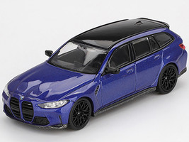 BMW M3 Competition Touring Portimao Blue Metallic with Black Top 1/64 Diecast Model Car Mini GT MGT01090