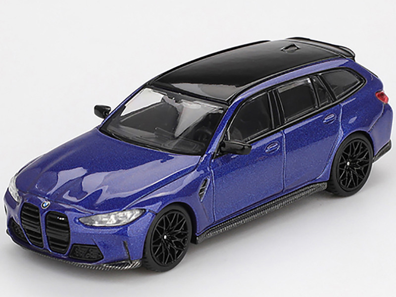 BMW M3 Competition Touring Portimao Blue Metallic with Black Top 1/64 Diecast Model Car Mini GT MGT01090