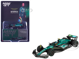 Aston Martin AMR24 #14 Fernando Alonso Formula One F1 Canadian GP 2024 Limited Edition 1/64 Diecast Model Car Mini GT MGT01113
