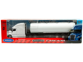 Freightliner Cascadia Oil Tanker Plain White Transporter Series 1/64 Diecast Model Welly 68062W-WH