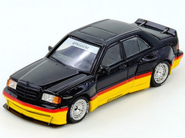 Pandem Rocket Bunny 190E Black with Red and Yellow Stripes Diecast Con Madrid 2026 Event Edition 1/64 Diecast Model Car Inno Models IN64-190P-DCM