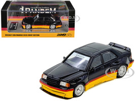 Pandem Rocket Bunny 190E Black with Red and Yellow Stripes Diecast Con Madrid 2026 Event Edition 1/64 Diecast Model Car Inno Models IN64-190P-DCM