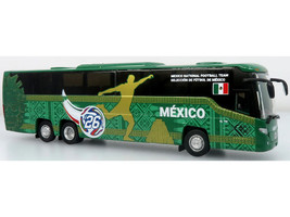 Scania Touring HD Coach Bus Mexico National Football Team Green with Graphics International Federation of the Global Game Series Limited Edition to 504 pieces Worldwide 1/87 (HO) Diecast Model Iconic Replicas 87-0718