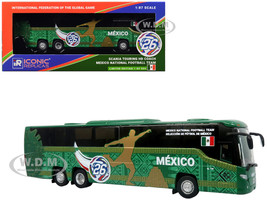 Scania Touring HD Coach Bus Mexico National Football Team Green with Graphics International Federation of the Global Game Series Limited Edition to 504 pieces Worldwide 1/87 (HO) Diecast Model Iconic Replicas 87-0718