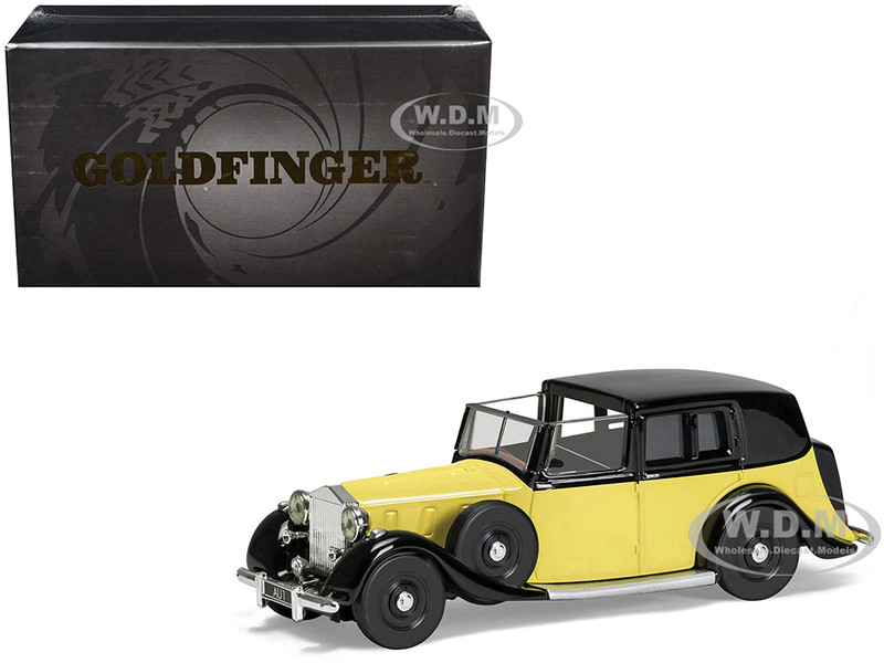 Rolls Royce Phantom III Sedanca de Ville Yellow with Black Top James Bond 007 Goldfinger 1964 Movie Diecast Model Car Corgi CC06807