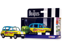 The Beatles London Taxi RHD Right Hand Drive Hello Goodbye Blue and Yellow with Graphics Diecast Model Car Corgi CC85930
