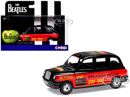 The Beatles London Taxi RHD Right Hand Drive Eleanor Rigby Yellow Submarine Black and Red with Graphics Diecast Model Car Corgi CC85936