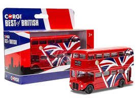 London Bus Red with UK Flag Graphics Best of British Series Diecast Model Car Corgi GS82336