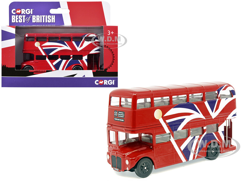 London Bus Red with UK Flag Graphics Best of British Series Diecast Model Car Corgi GS82336
