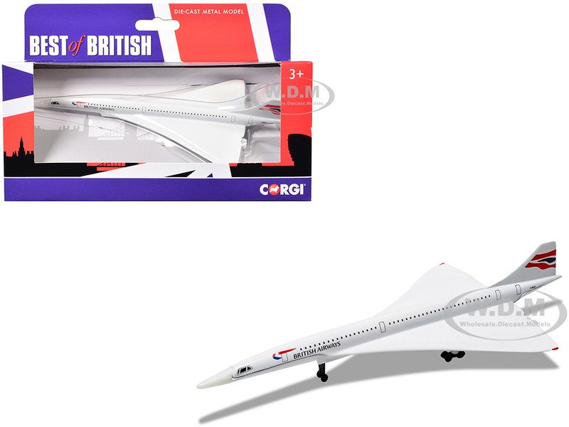 BAe Aerospatiale Concorde Commercial Aircraft British Airways White Best of British Series Diecast Model Corgi GS84008