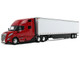 Volvo VNL 860 High Roof Sleeper and 53 Trailer with Skirts Red with White Trailer 1/50 Diecast Model First Gear 50-3515 Volvo VNL 860 High Roof Sleeper and 53 Trailer with Skirts Red with White Trailer 1/50 Diecast Model First Gear 50-3515