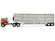 Freightliner COE and 45 Wilson Vintage Livestock Trailer Orange with Stripes 1/64 Diecast Model DCP/First Gear 60-2290 Freightliner COE and 45 Wilson Vintage Livestock Trailer Orange with Stripes 1/64 Diecast Model DCP/First Gear 60-2290