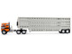 Freightliner COE and 45 Wilson Vintage Livestock Trailer Orange with Stripes 1/64 Diecast Model DCP/First Gear 60-2290 Freightliner COE and 45 Wilson Vintage Livestock Trailer Orange with Stripes 1/64 Diecast Model DCP/First Gear 60-2290