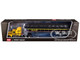 Ford LTL 9000 with 60 Aerodyne Sleeper and 53 Wilson Roadbrute Flatbed Trailer with Covered Wagon Yellow with Black Stripes 1/64 Diecast Model DCP/First Gear 60-2295